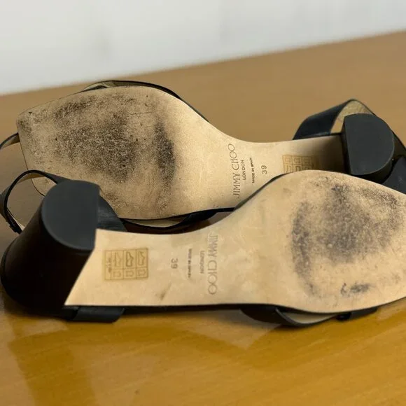 Jimmy Choo Drya 65 Studded Black Leather Block Heel Sandals – EU 39 - Picture 4 of 11